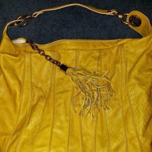 Bright Yellow All Leather Handbag